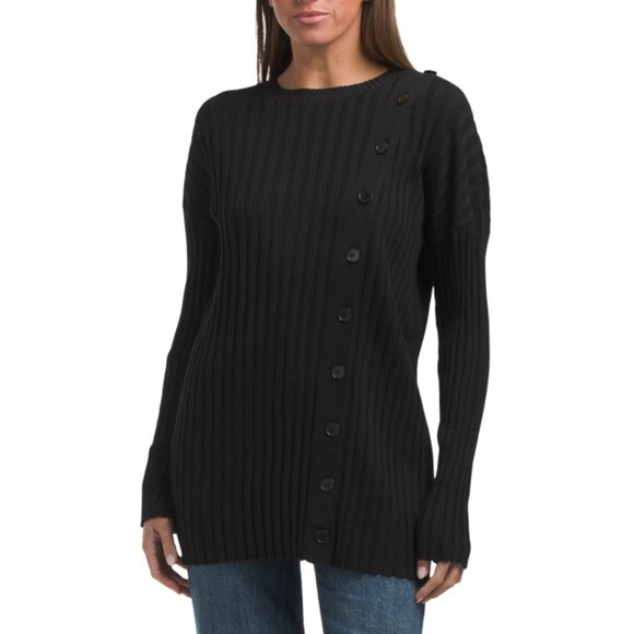 WOLFORD Black Merino Wool Detach Long Sleeve Top - Picture 1 of 2